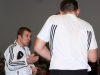 Adam Sobieraj und Trainer Tino Hempel geben Patryk Dublinowski Tipps.