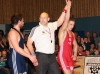 Toni Stade, RSV Rotation Greiz, Kampfrichter Peter Pippel und Sieger Frederik Bjerrehuus, RV Lübtheen 