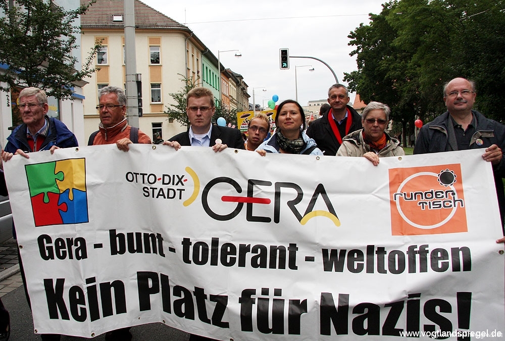 Proteste gegen Neonazi-Aufmarsch in Gera 2009