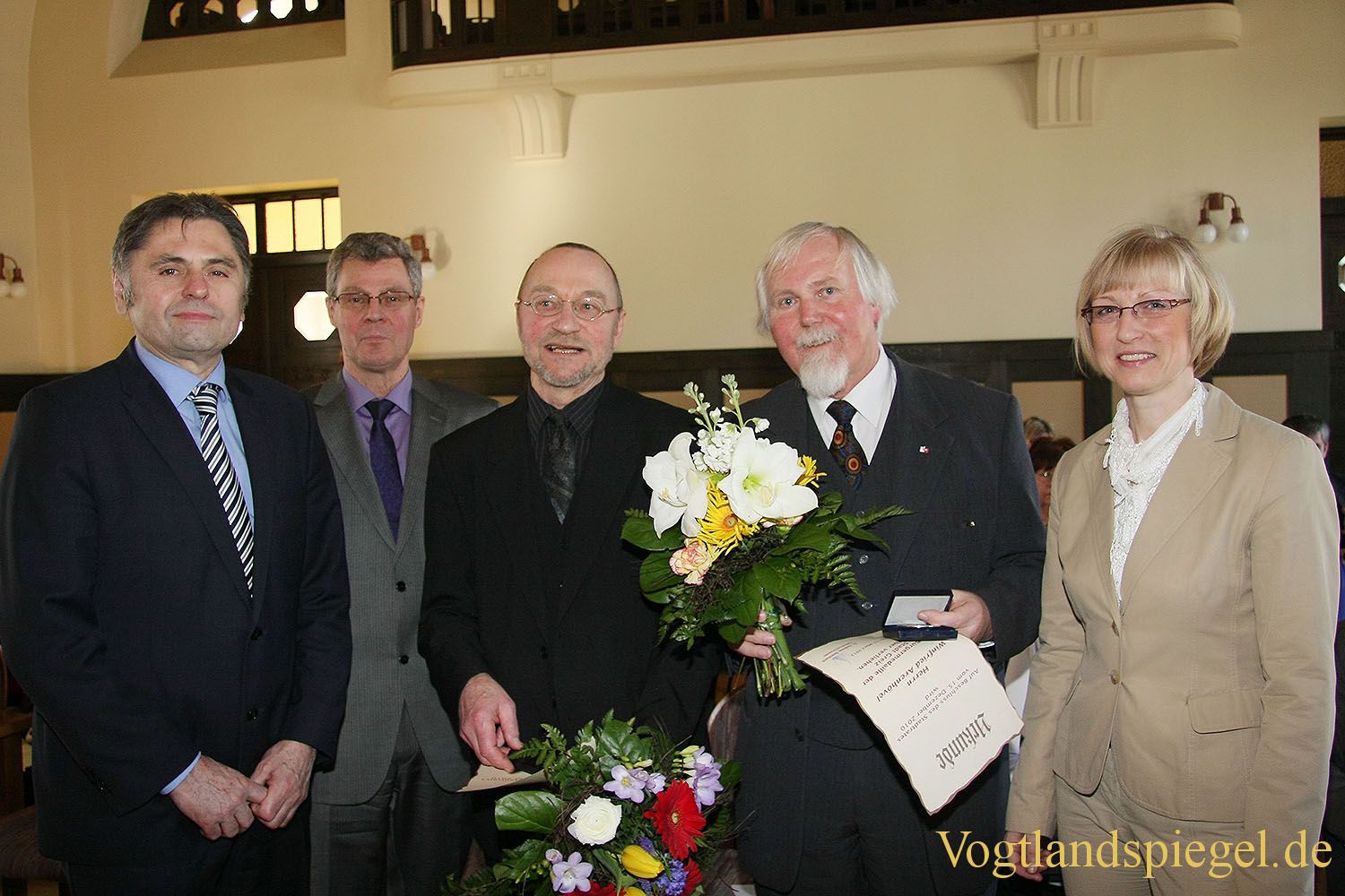 Bürgermedaille der Stadt Greiz in Silber für Winfried Arenhövel und Rudolf Kuhl