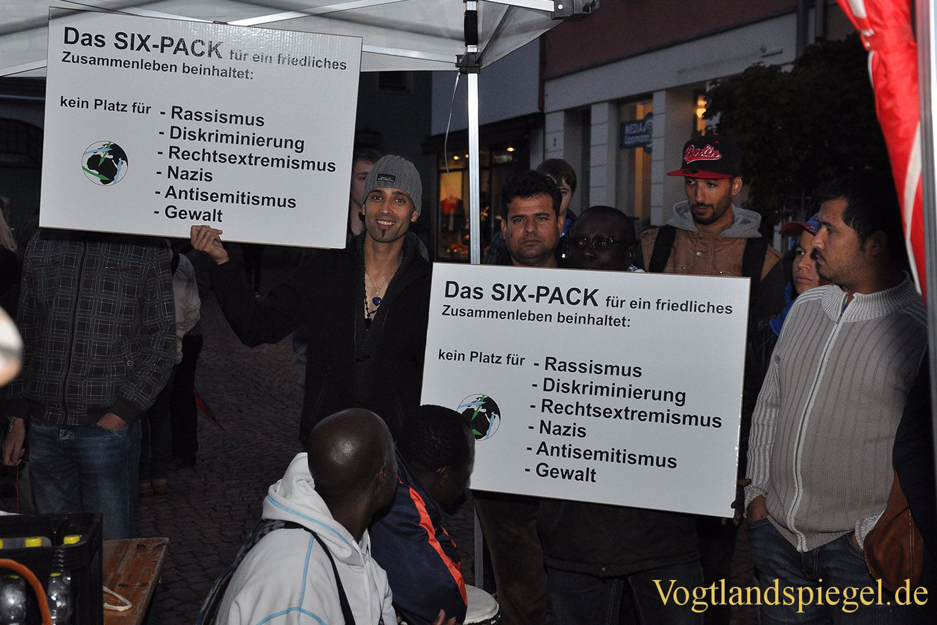 Kundgebung auf dem Greizer Markt – Solidarität mit den Asylbewerbern
