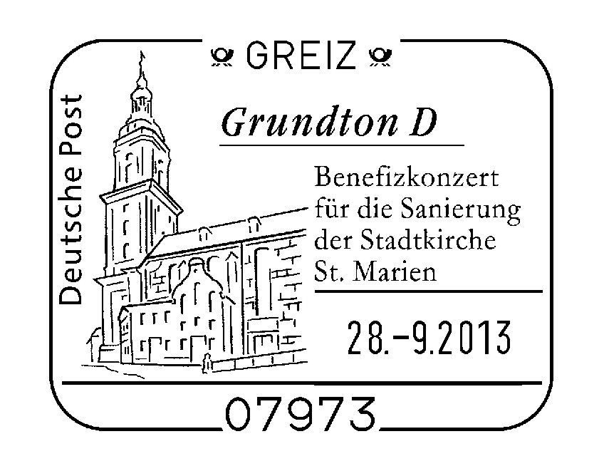 Sonder-Poststempel zum Grundton D-Konzert in Greiz