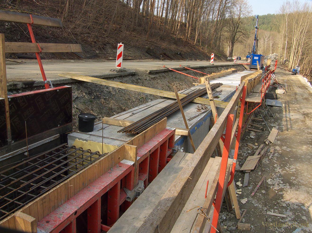 Stützwandbau an der Straße S295 Greiz-Mylau
