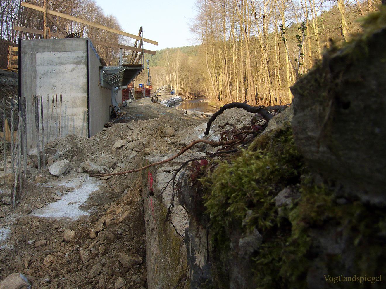 Stützwandbau an der Straße S295 Greiz-Mylau
