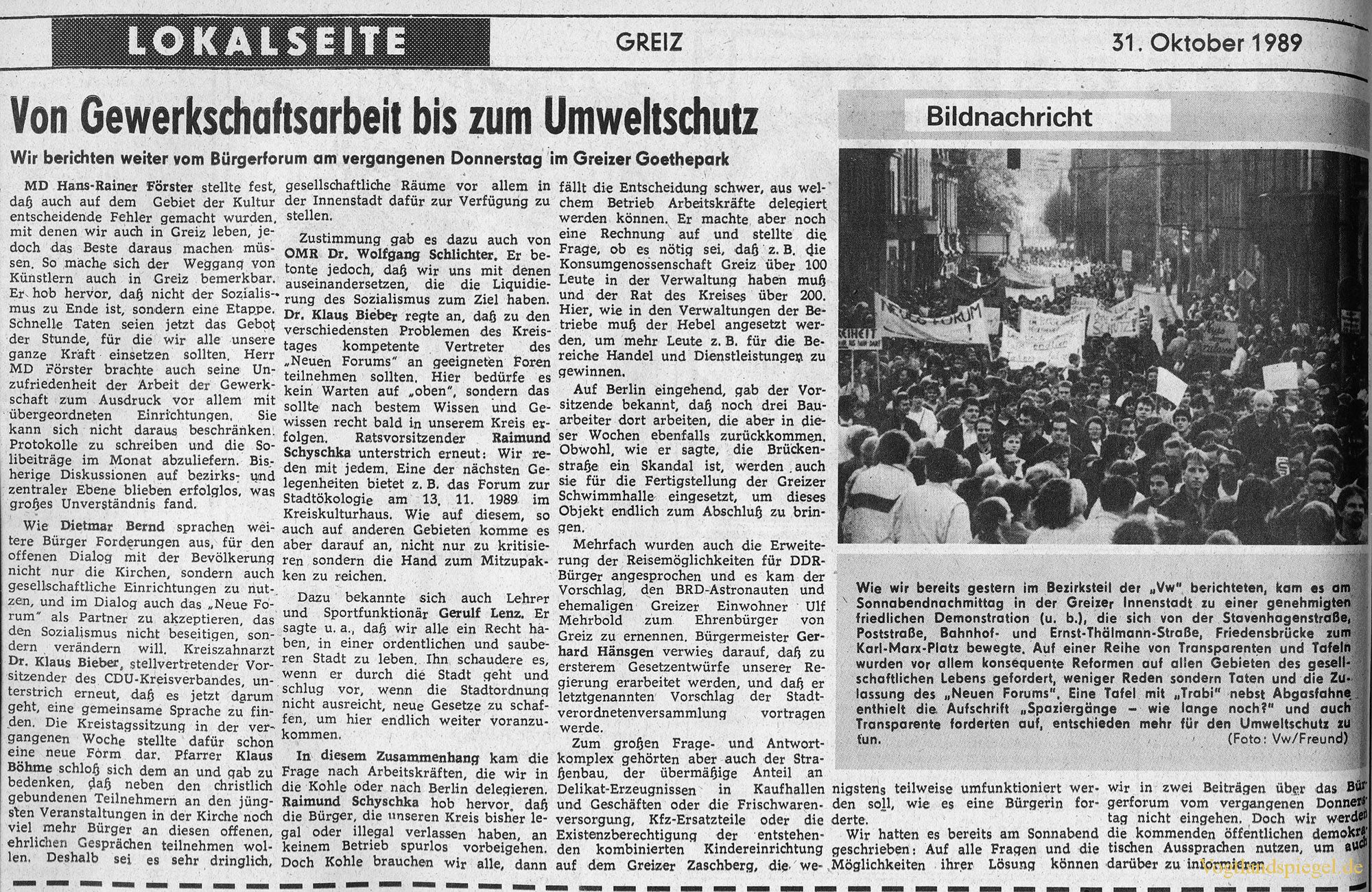 Volkswacht 31.10.1989