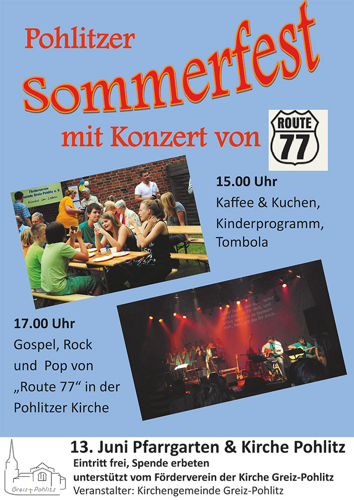 Plakat zum Pohlitzer Gemeindefest.