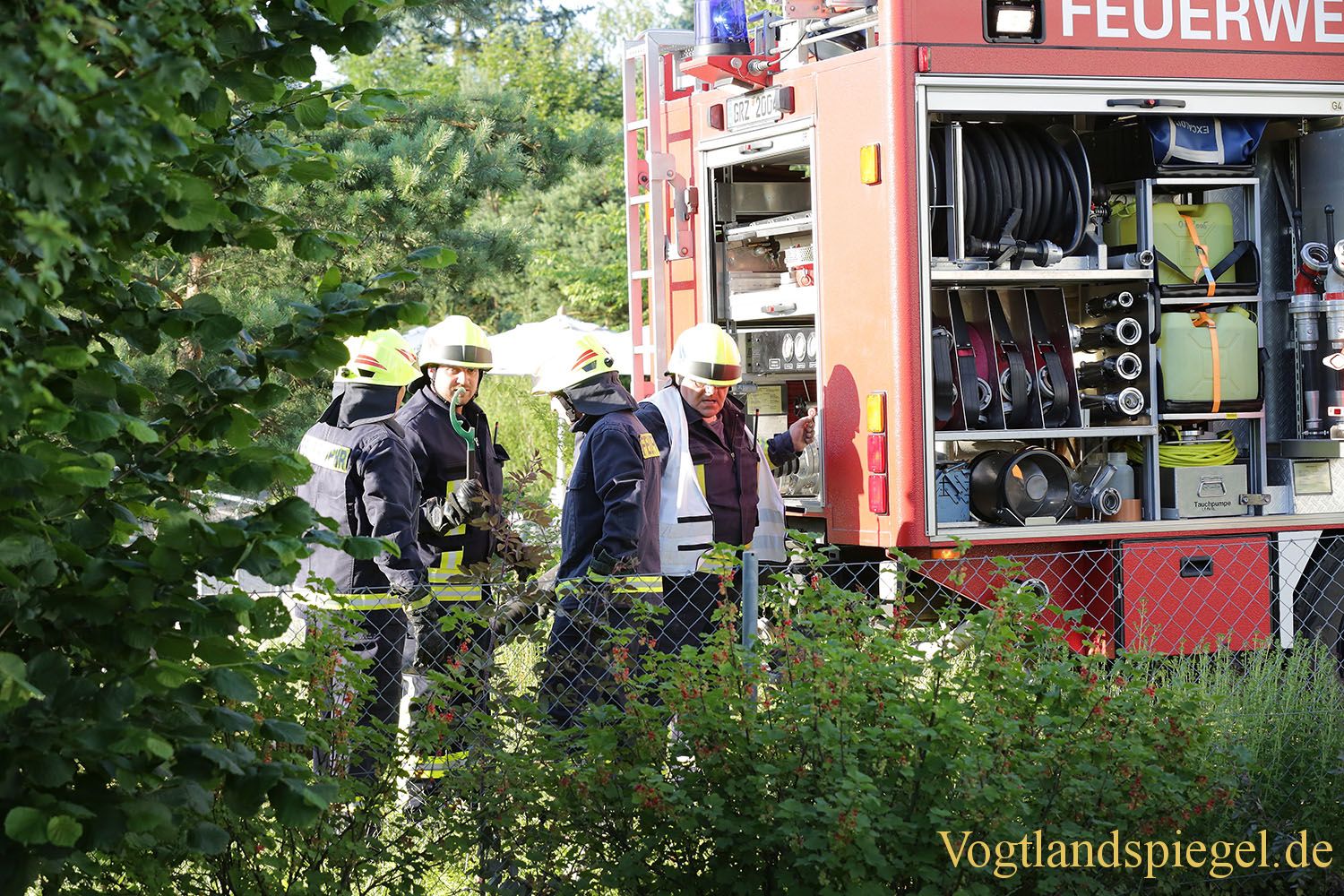 Feuerwehr-Einsatzübung im Kreiskrankenhaus Greiz