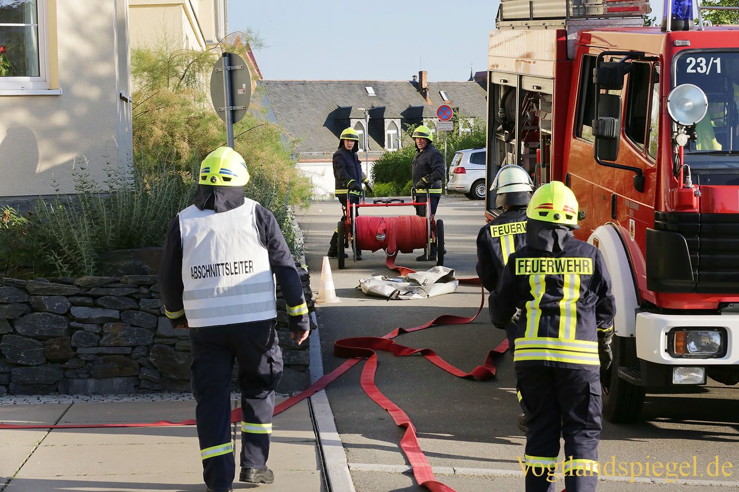 Feuerwehr-Einsatzübung im Kreiskrankenhaus Greiz