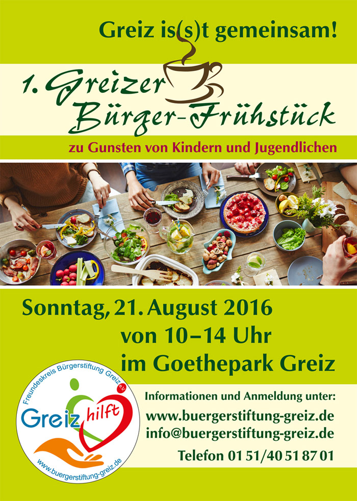 1. Greizer Bürgerfrühstück am 21. August