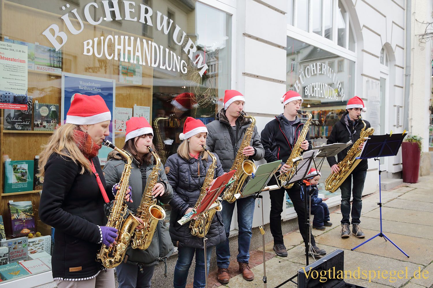 Saxofongruppe stimmt auf Weihnachten ein