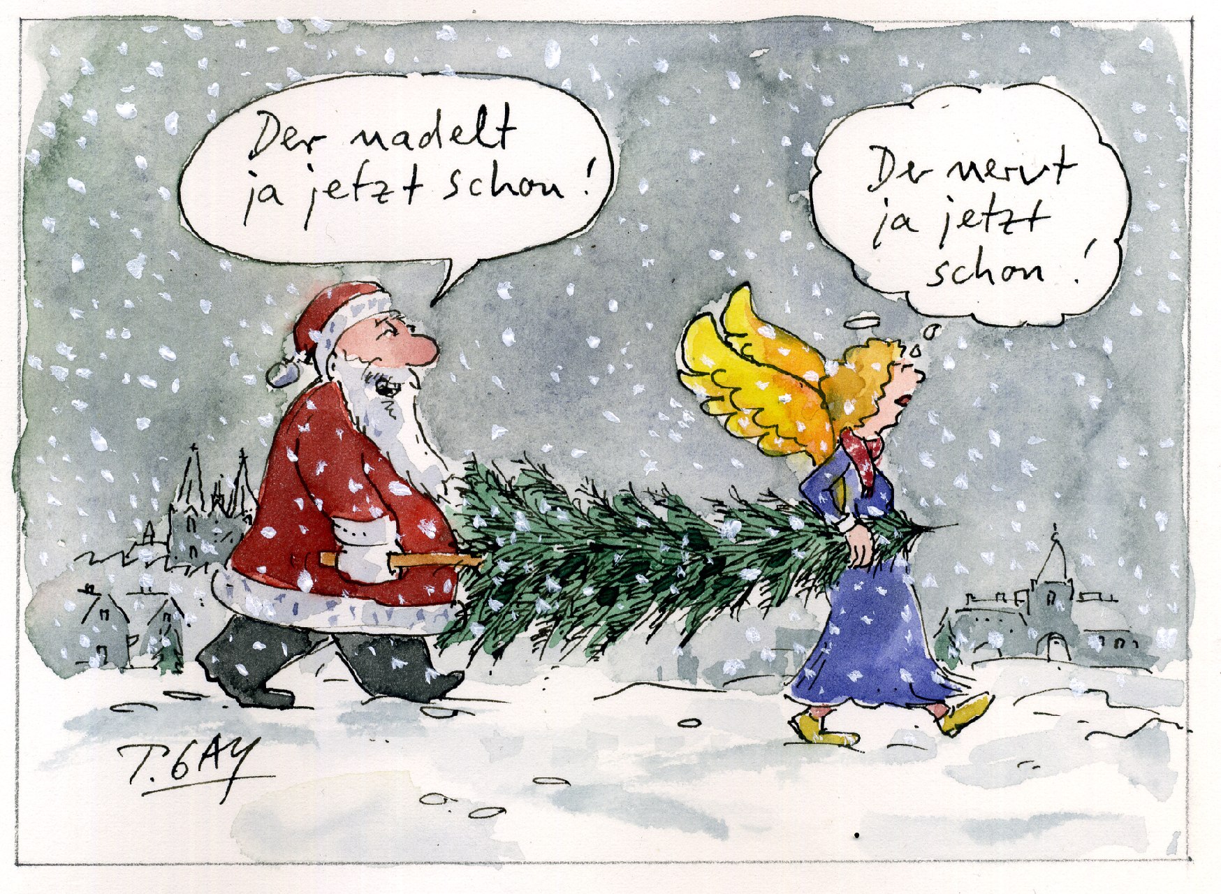 Weihnachtskarikaturen im Sommerpalais