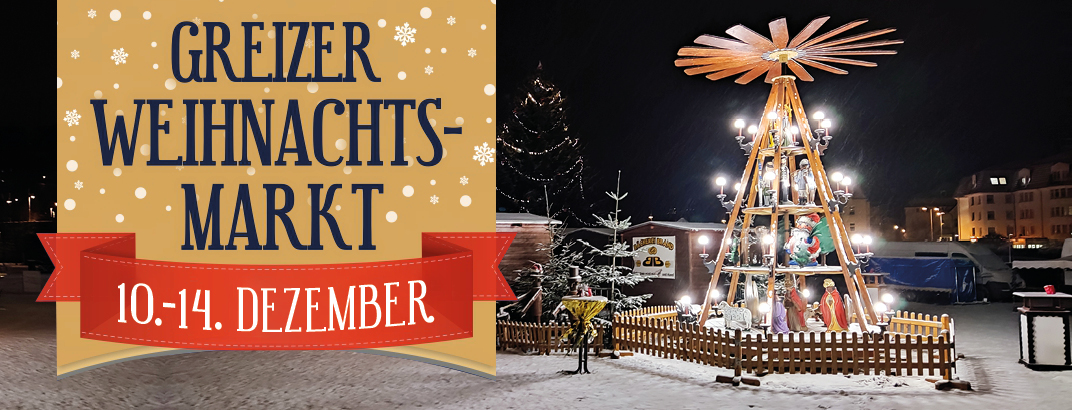 Weihnachtsmarkt in GREIZ und Feuerwerk
