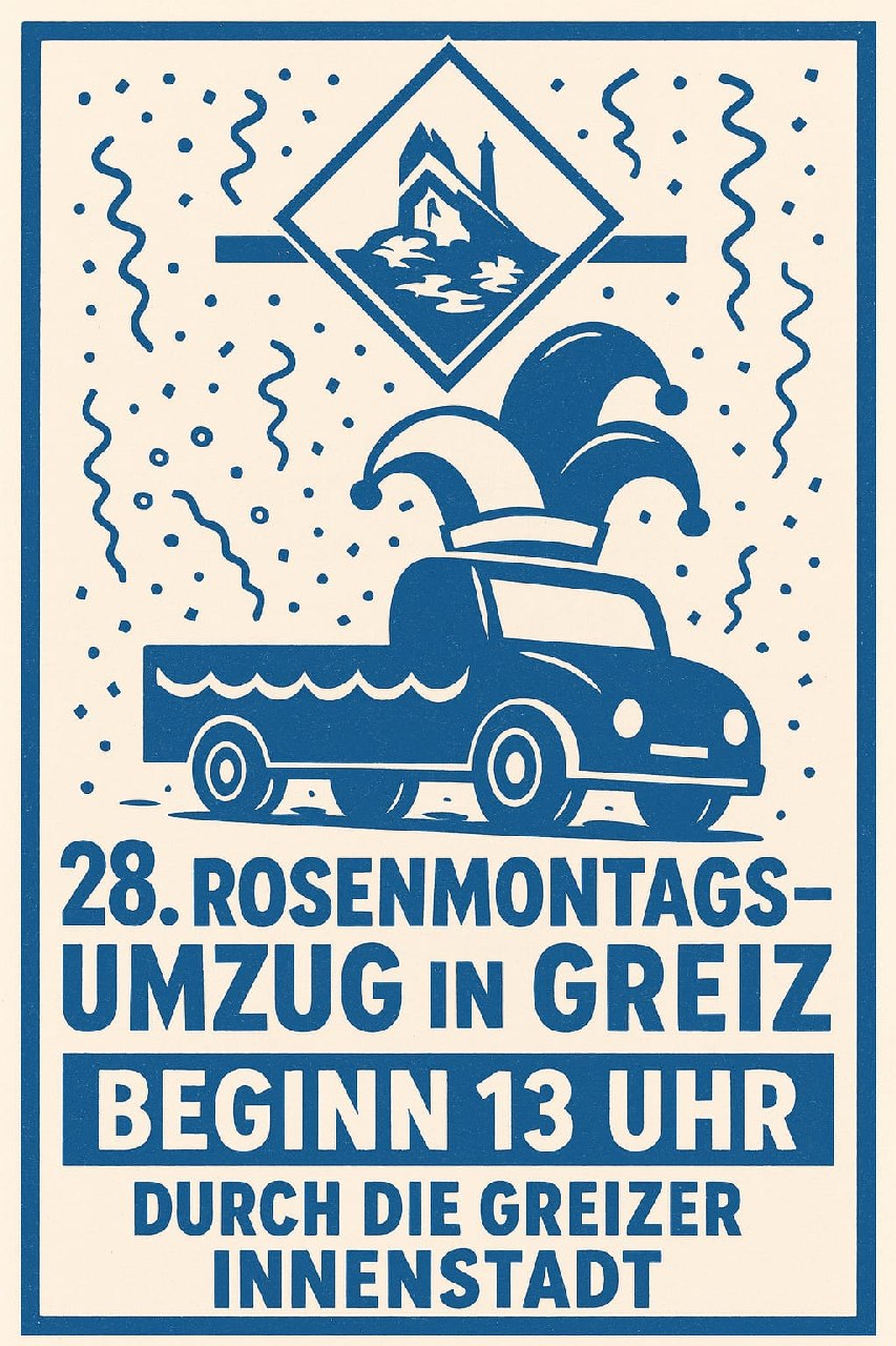 28. Rosenmontagsumzug Greiz am 16. Februar 2026 ab 13 Uhr